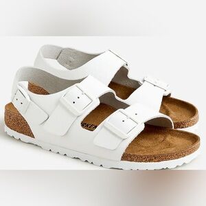 White leather Birkenstock Milano sandals